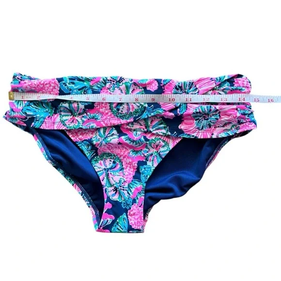 Lilly Pulitzer Lagoon Sarong Hipster Bikini Bottom Navy Size 6 NWT - Picture 4 of 9